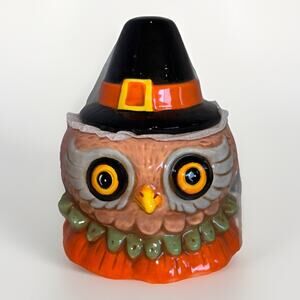 Johanna Parker Owl Pilgrim Hat Thanksgivings Day Snack Treat Jar Candy Canister